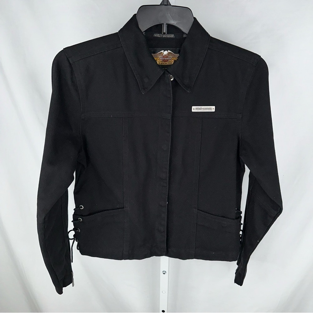 Harley-Davidson Women's Black Denim Jacket - Size M